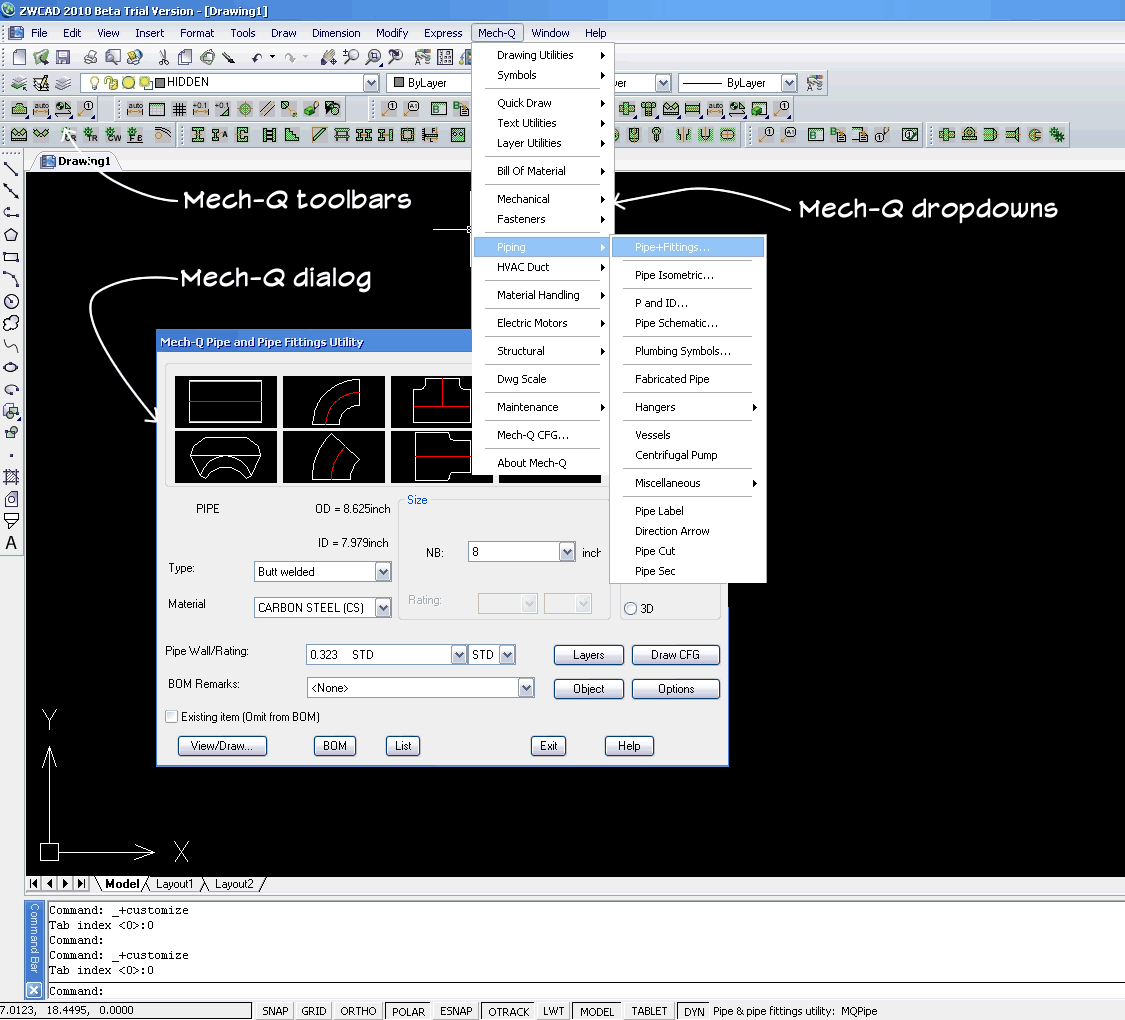 AViCAD AutoCAD "clone" and MechQ Comparison